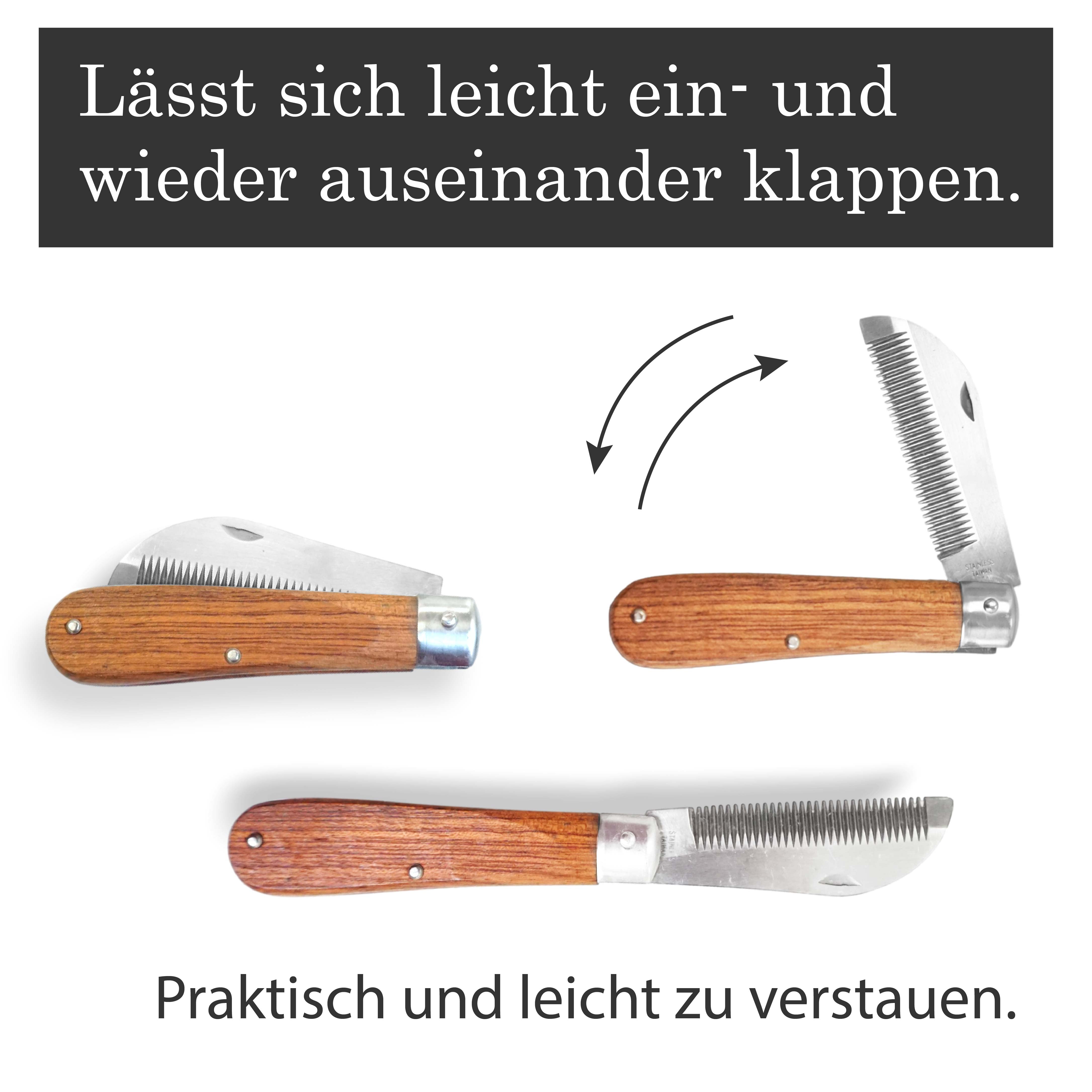 Mähnenverziehmesser Länge 18 cm, klappbar, Edelstahl